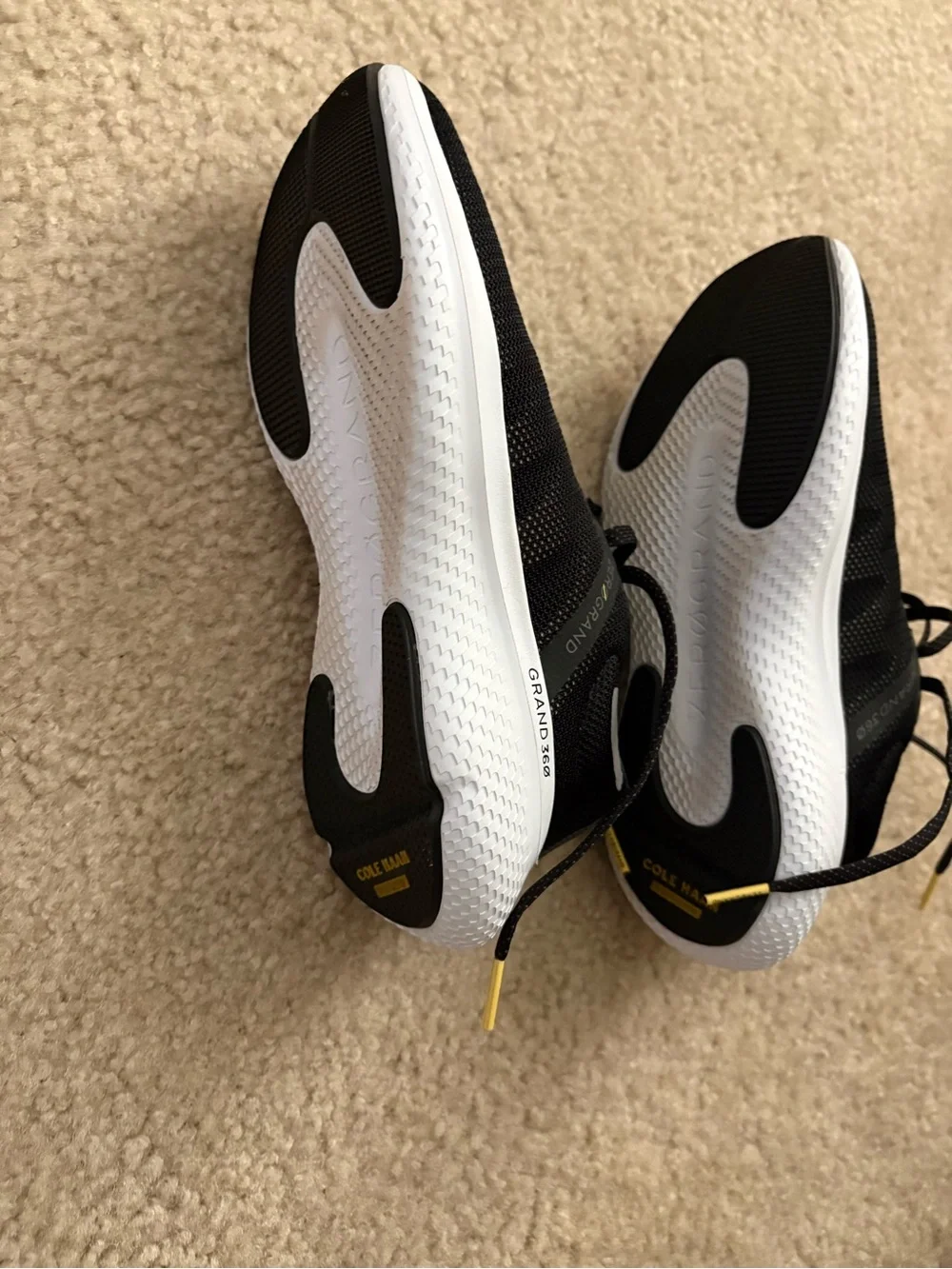 Cole Haan Black Mesh Athletic Sneakers with White Soles